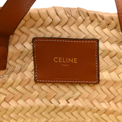 Celine Raffia Calfskin Triomphe Medium Panier Tan 6 of 9