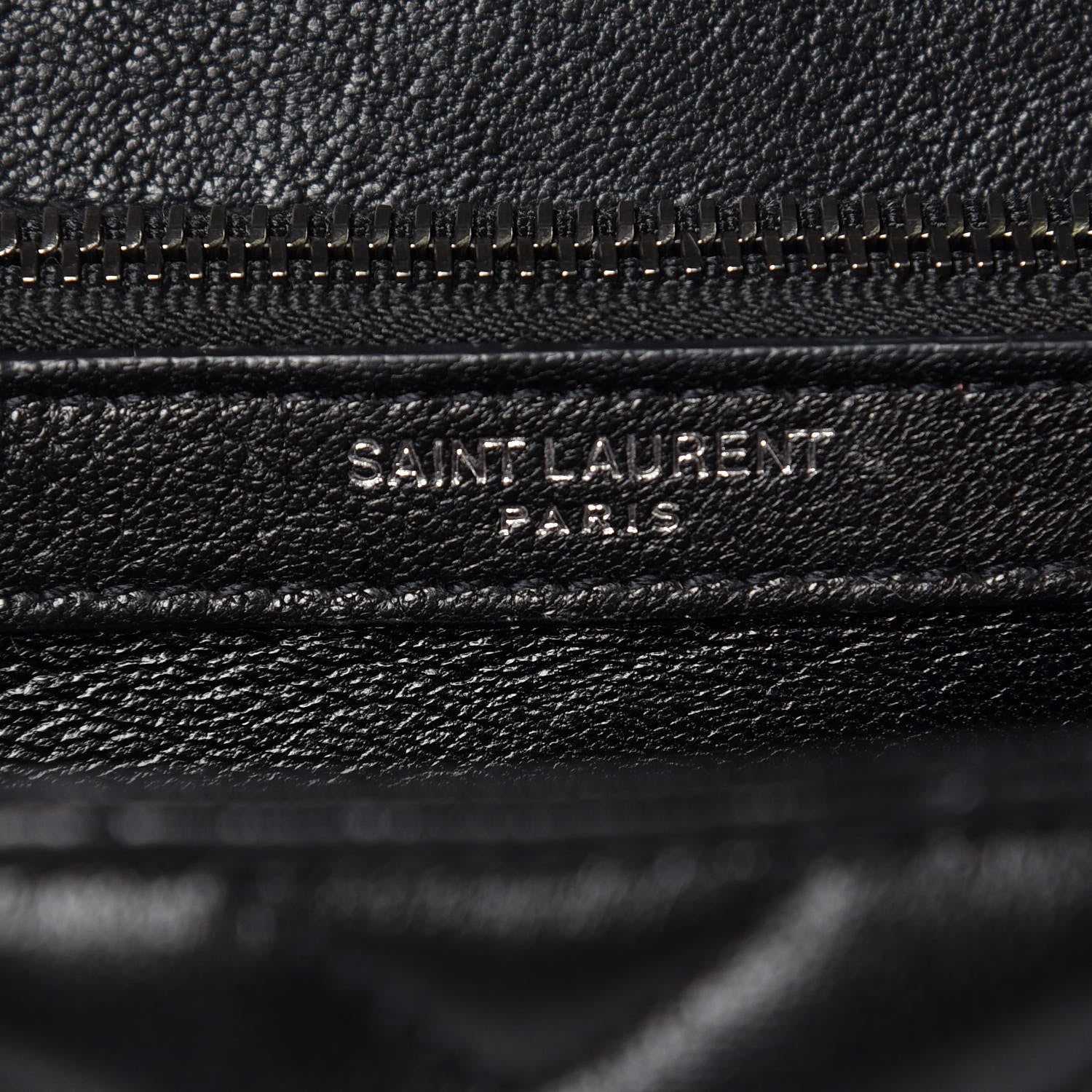 Saint Laurent Sheepskin Matelasse Chevron Monogram Medium College Bag Black 6 of 12