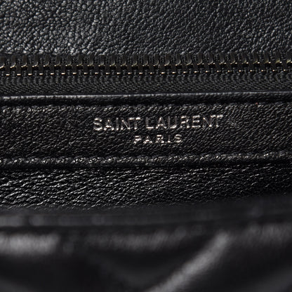 Saint Laurent Sheepskin Matelasse Chevron Monogram Medium College Bag Black 6 of 12