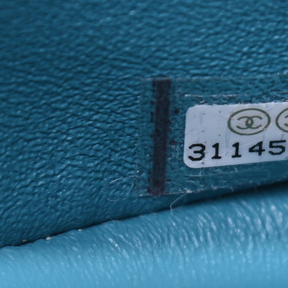Chanel Lambskin Quilted Small Double Flap Green Blue 9 of 9