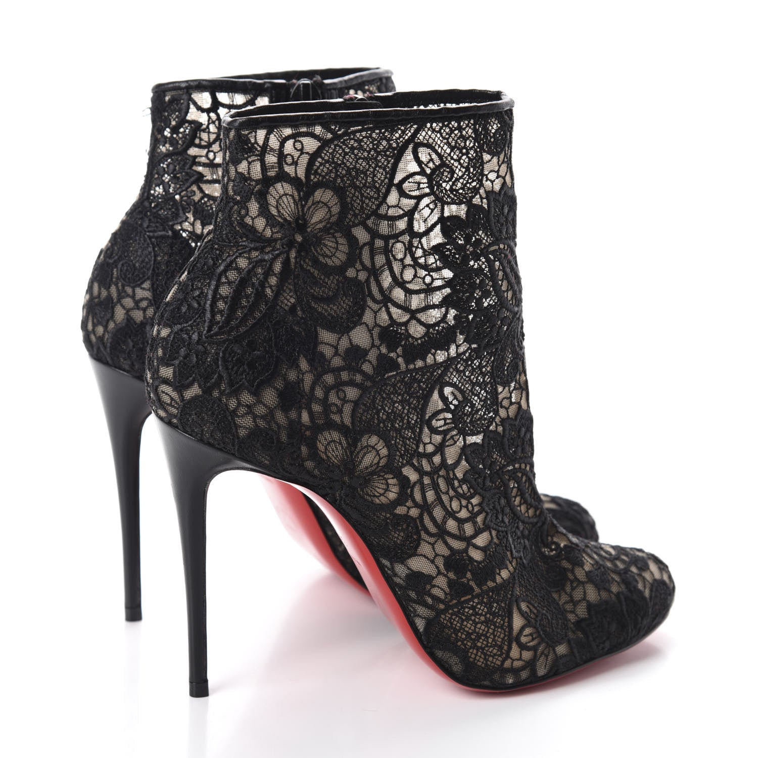 Christian Louboutin Mesh Guipure Wax Lace Kid Miss Tennis 100 Ankle Boots 36.5 Black 4 of 9
