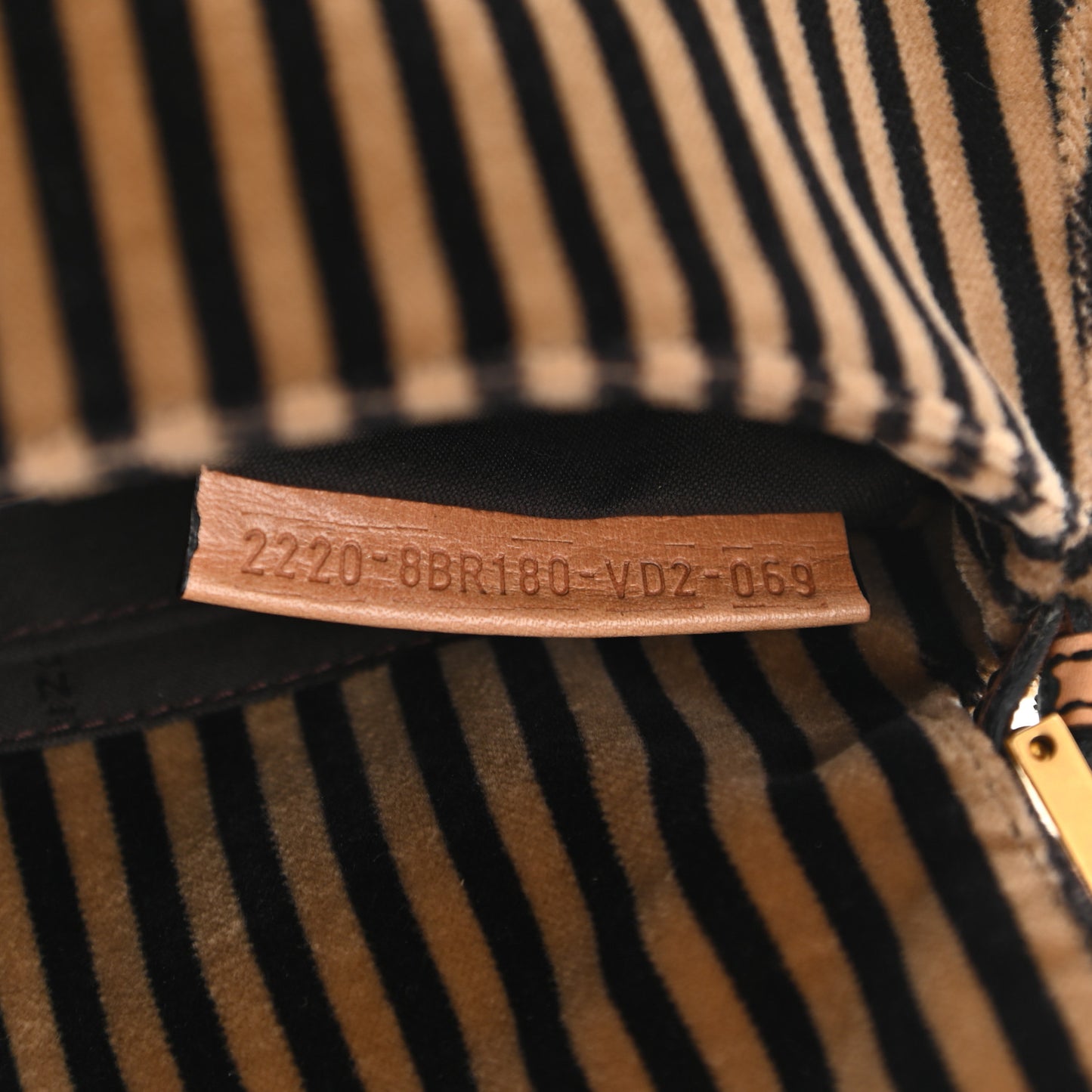 Velvet Striped Mini Mama Black Beige