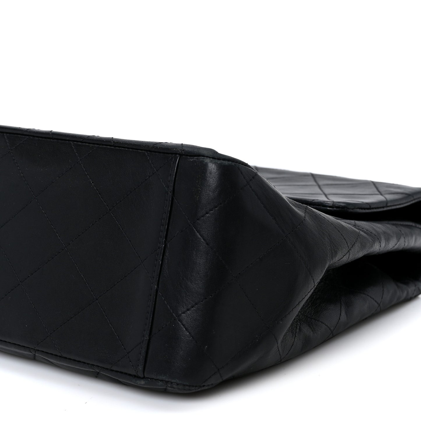Lambskin Quilted XL Jumbo Single Flap Black