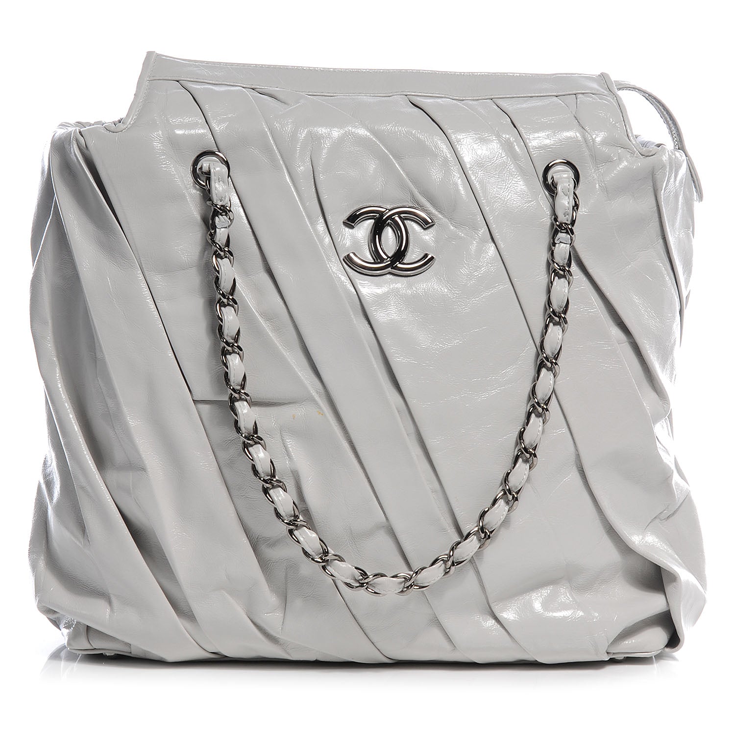 Chanel Leather CC Twisted Medium Tote Gray 1 of 8