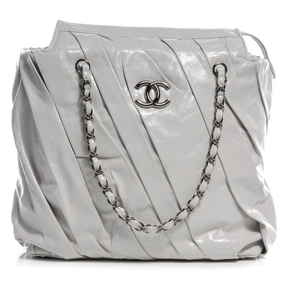 Chanel Leather CC Twisted Medium Tote Gray 1 of 8