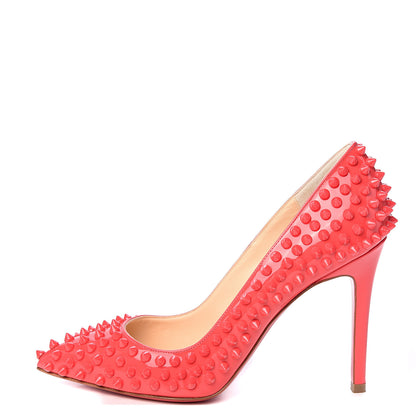 Christian Louboutin Patent Pigalle Spikes 100 Pumps 36.5 Rose Paris 1 of 8