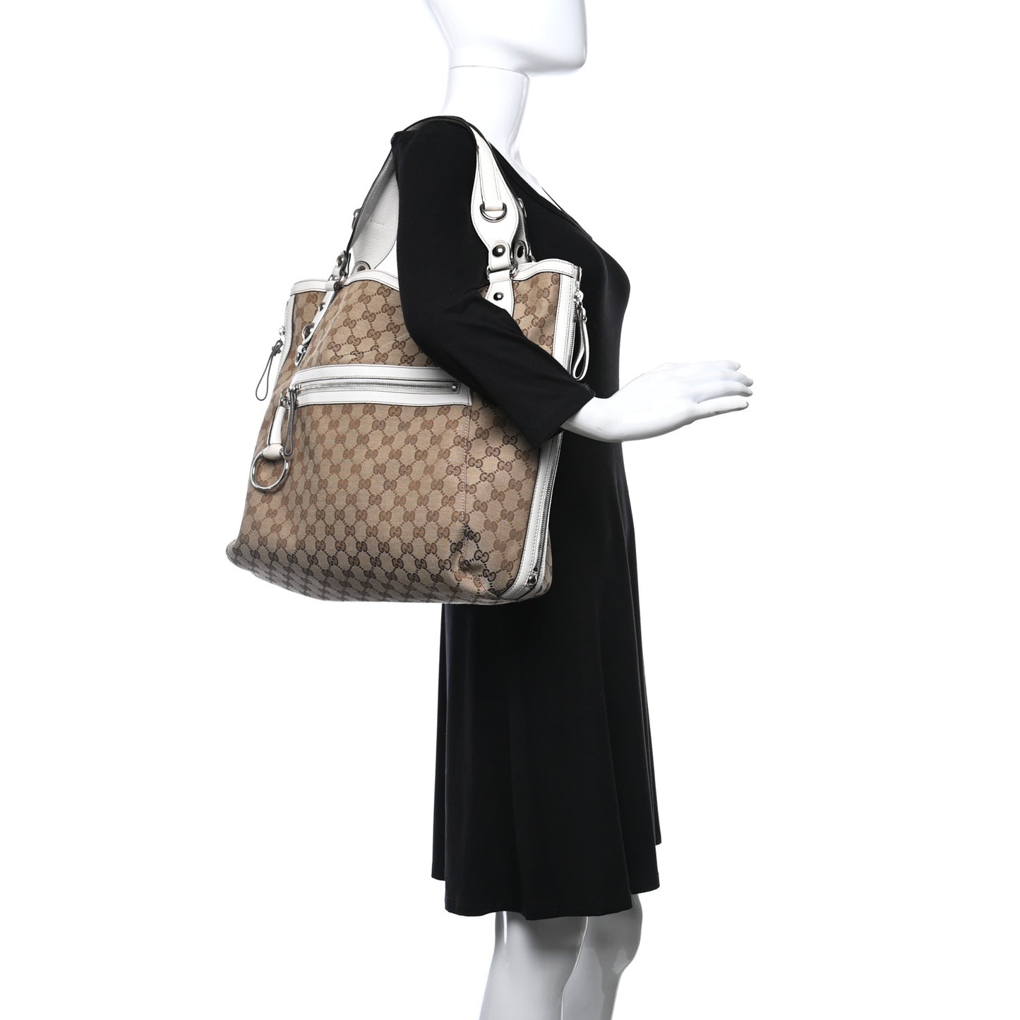 Monogram Icon Bit Large Tote Off White