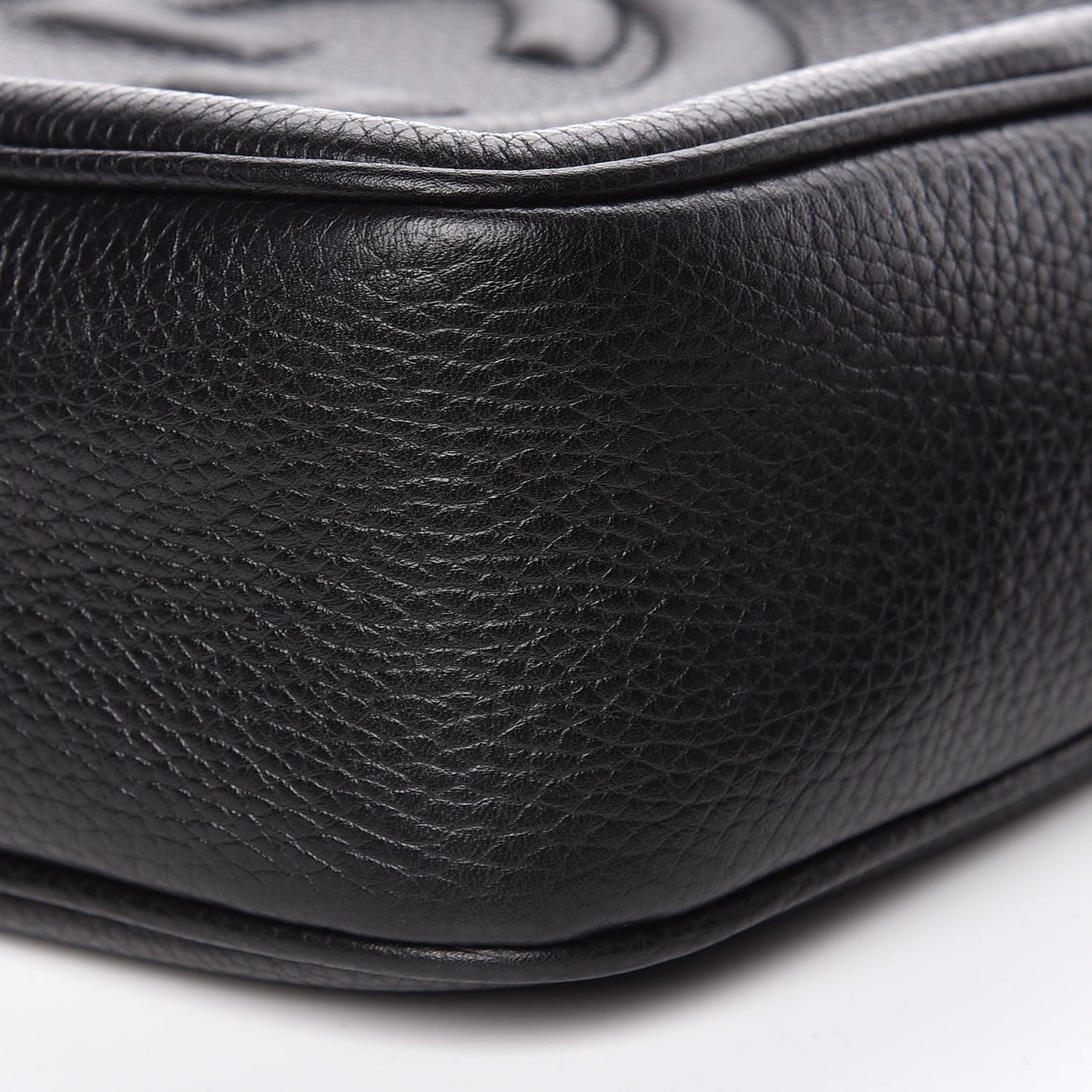 Pebbled Calfskin Small Soho Disco Bag Black