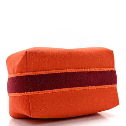 Hermes Canvas Small Bride-A-Brac Pouch Orange Burgundy 3 of 8