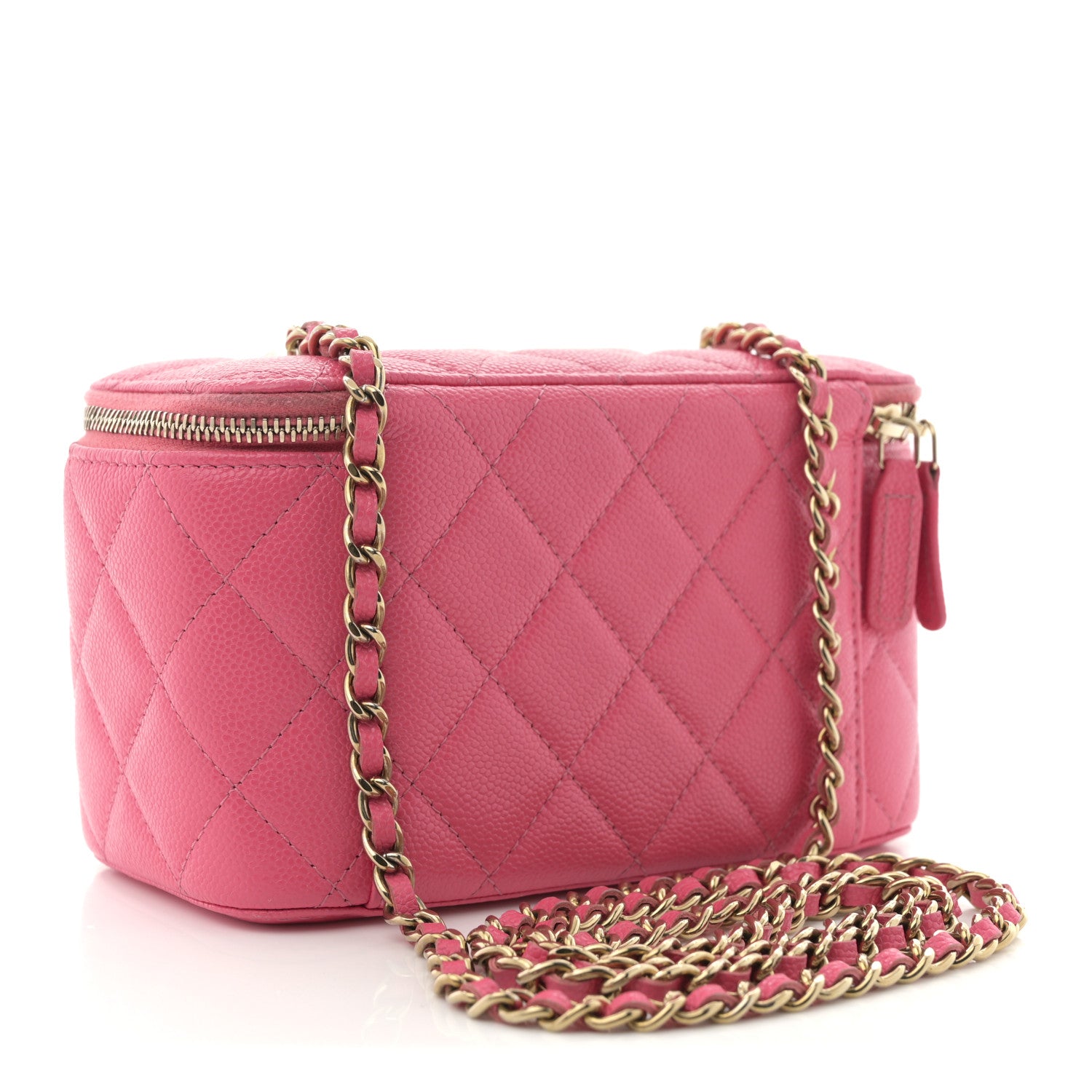 Chanel Caviar Quilted Small Vanity Case With Chain Pink 3 of 10