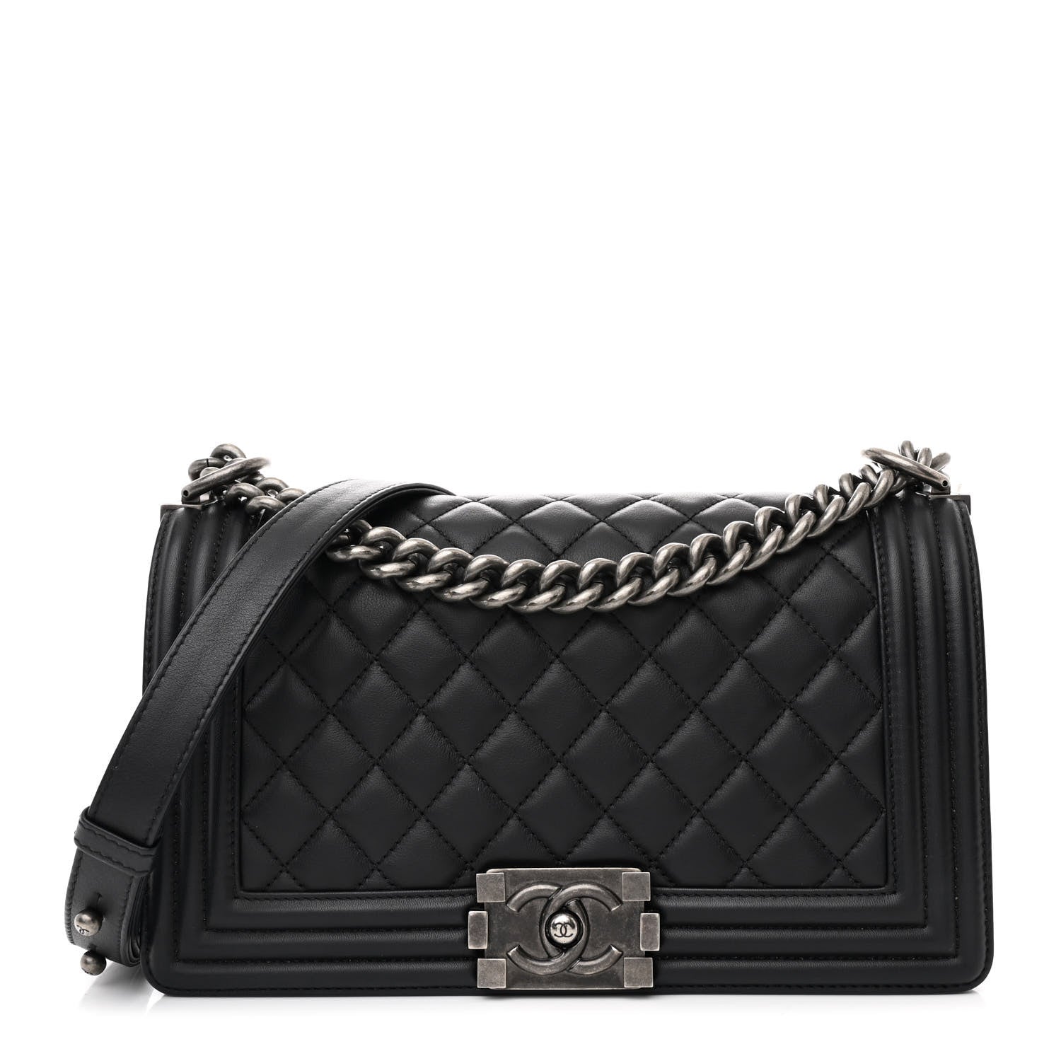 Chanel Calfskin Quilted Medium Boy Flap Black 1 of 10