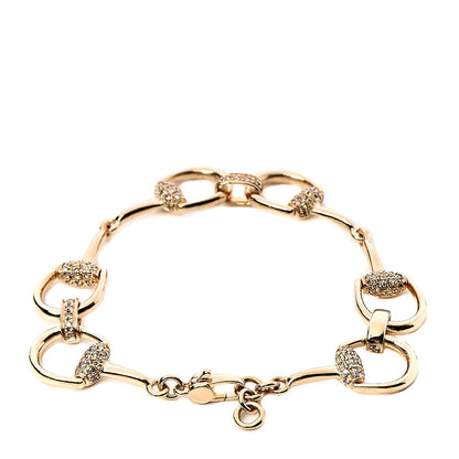 Gucci 18K Yellow Gold Diamond Pave Horsebit Bracelet 3 of 5