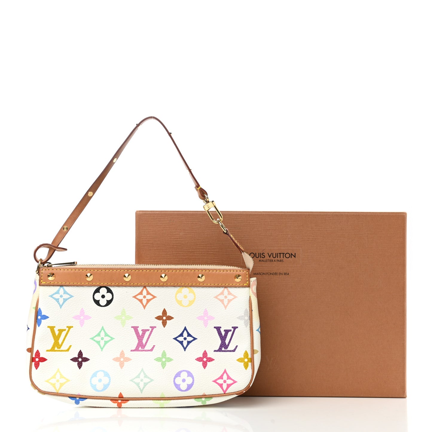 Monogram Multicolor Pochette Accessories White