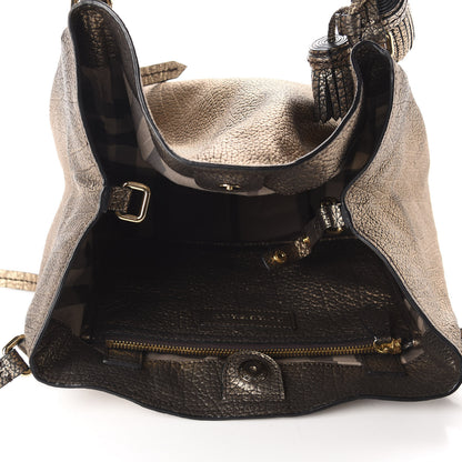 Burberry Metallic Grainy Calfskin Small Canterbury Tote Gold 5 of 13