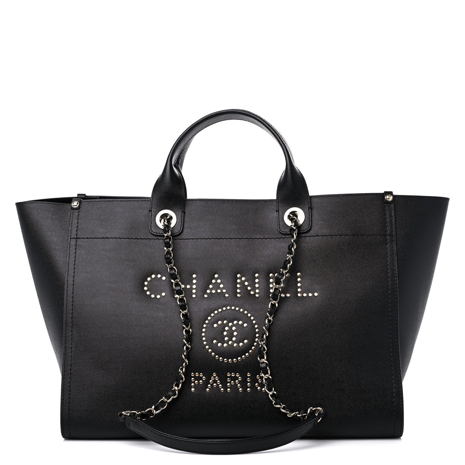 Chanel Caviar Medium Studded Deauville Tote Black 1 of 10