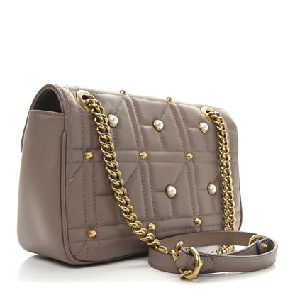 Gucci Calfskin Matelasse Studded Small Pearly GG Marmont Shoulder Bag Porcelain Rose 3 of 10