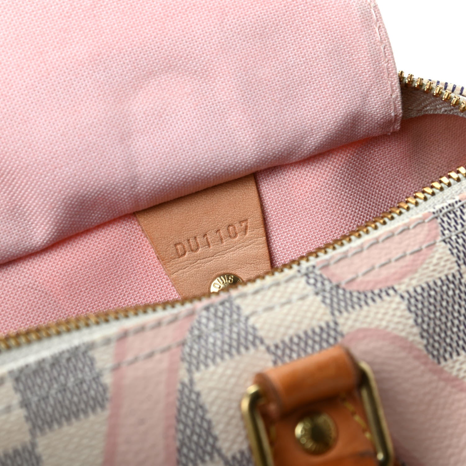 Louis Vuitton Damier Azur Tahitienne Speedy Bandouliere 30 Rose Ballerine 9 of 9