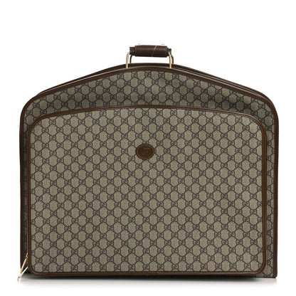Gucci GG Supreme Monogram Azalea Calfskin Retro Interlocking G Hanger Garment Bag Beige Ebony Brown Sugar 1 of 9