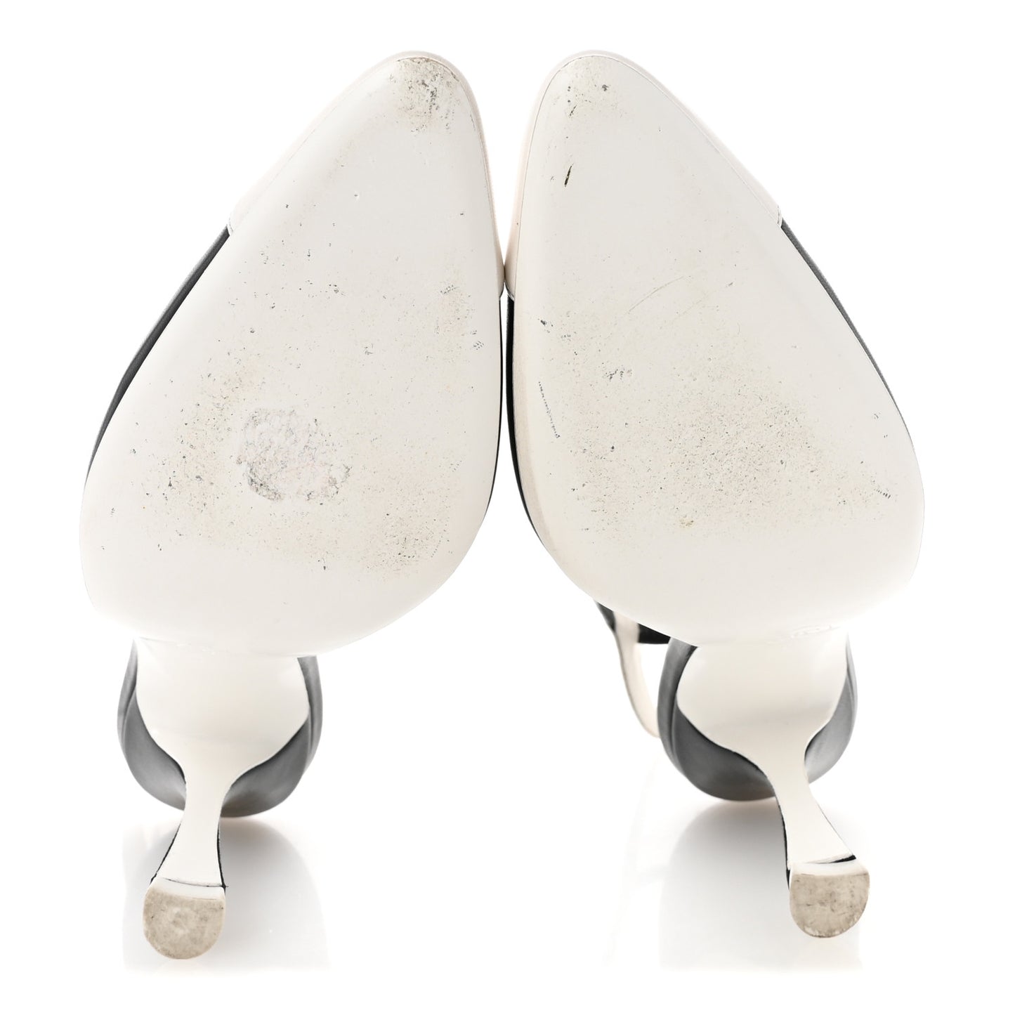 Lambskin Slingback Pumps 39.5 Black White