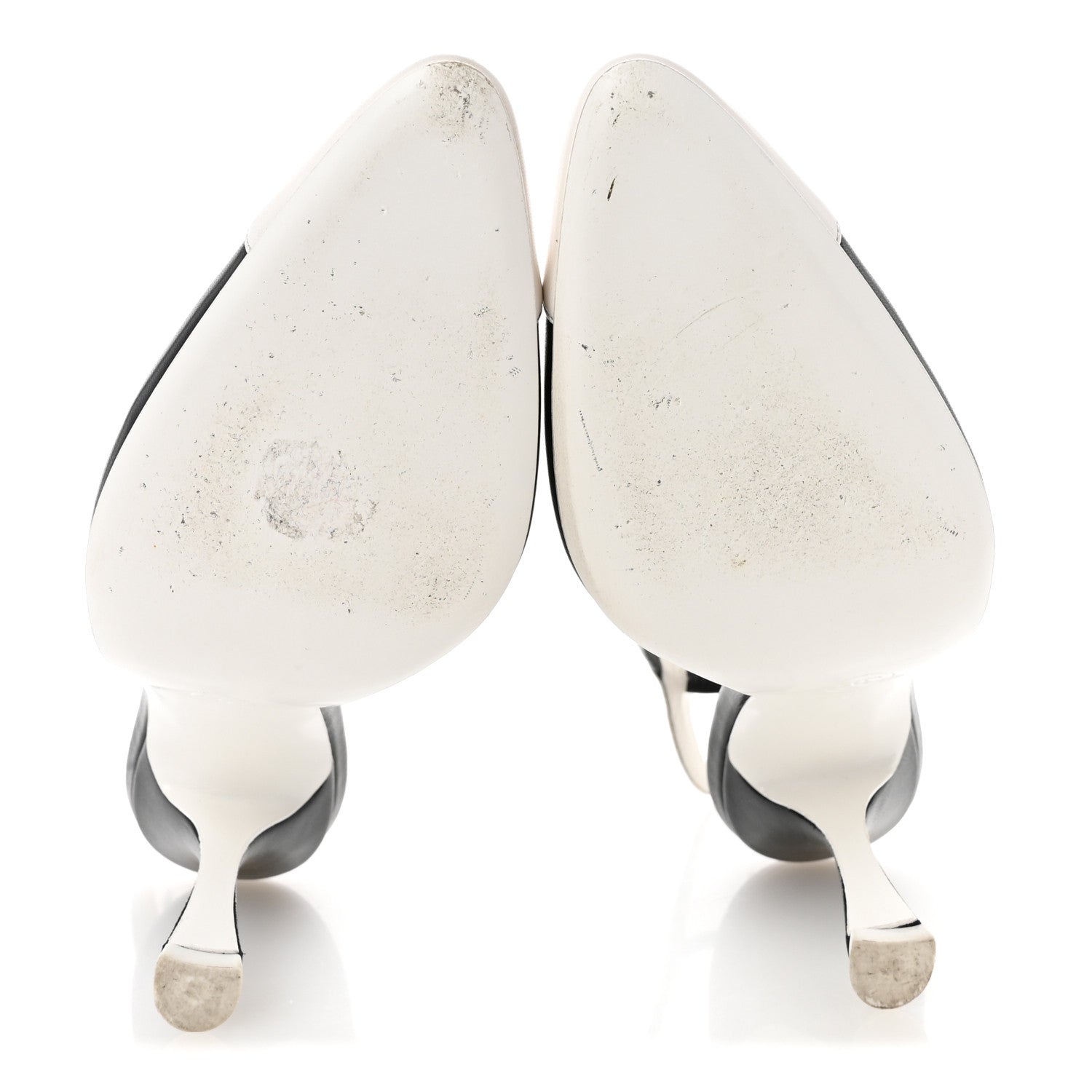 Chanel Lambskin Slingback Pumps 39.5 Black White 6 of 12