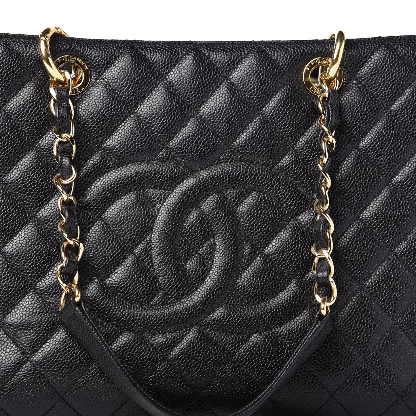 Caviar Quilted Grand Shopping Tote GST Black