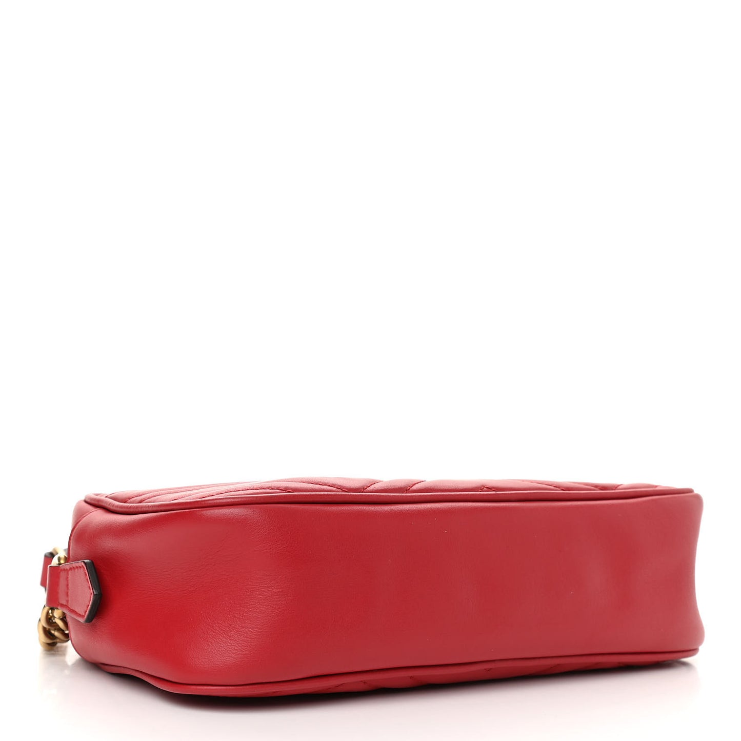 Calfskin Matelasse Small GG Marmont Chain Shoulder Bag Hibiscus Red