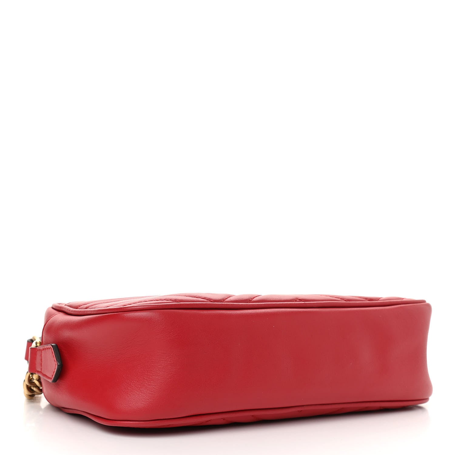 Gucci Calfskin Matelasse Small GG Marmont Chain Shoulder Bag Hibiscus Red 4 of 11