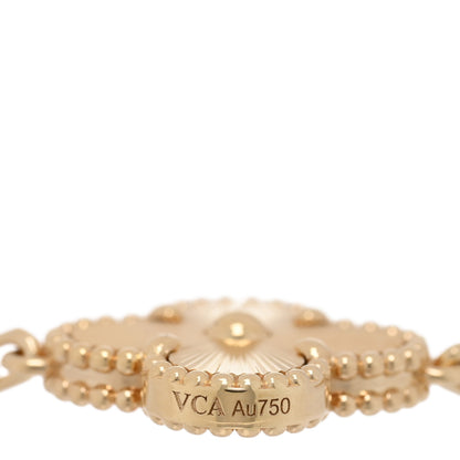 Van Cleef & Arpels 18K Yellow Gold Diamond 5 Motifs Guilloche Vintage Alhambra Bracelet 3 of 4