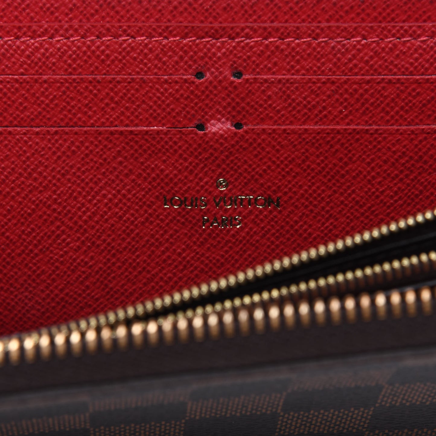 Damier Ebene Clemence Wallet Cherry