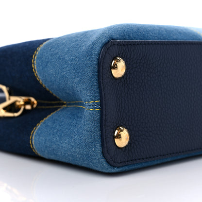 Louis Vuitton Taurillon Denim Capucines BB Navy Blue 7 of 8