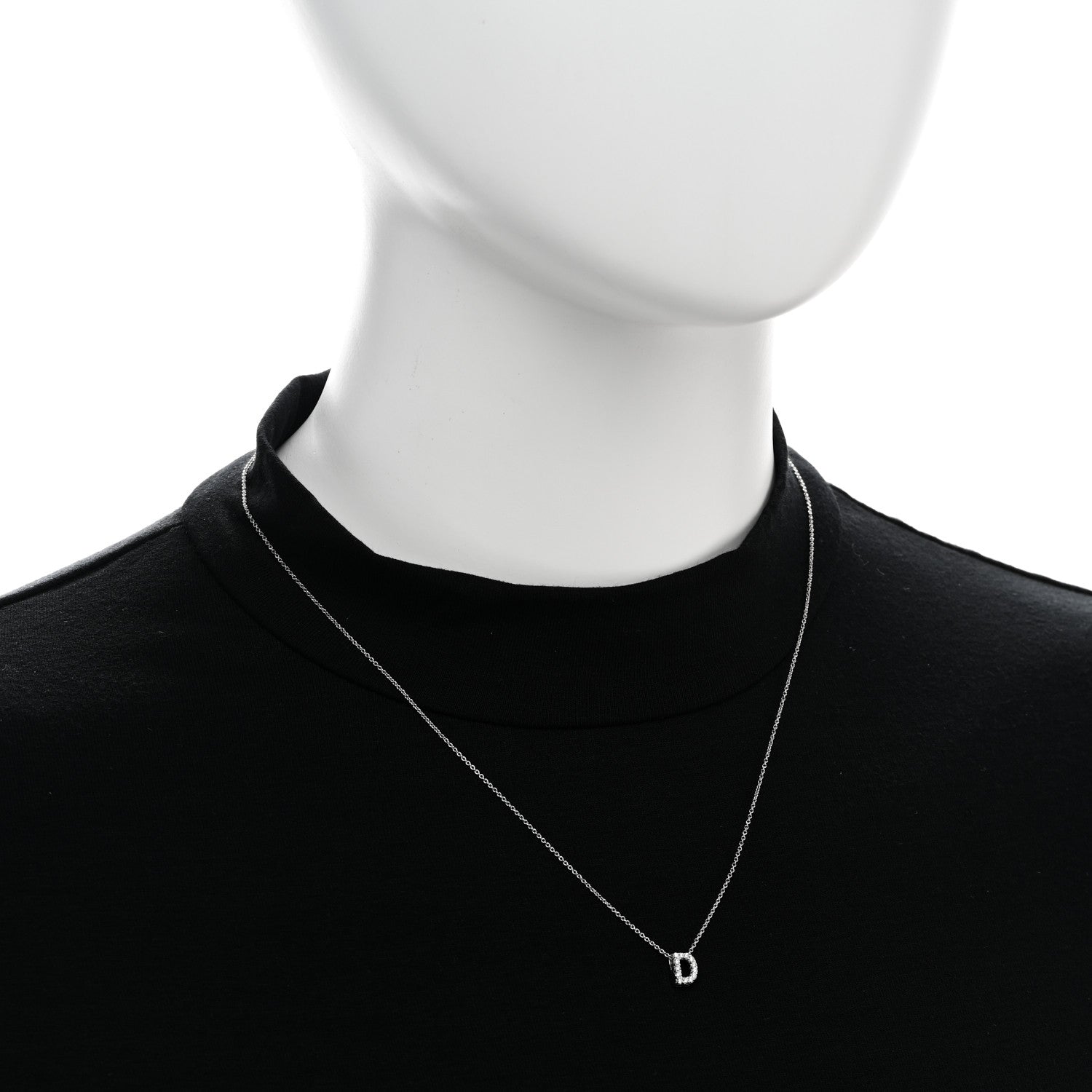 Roberto Coin 18K White Gold Diamond Love Letter D Pendant Necklace 2 of 8