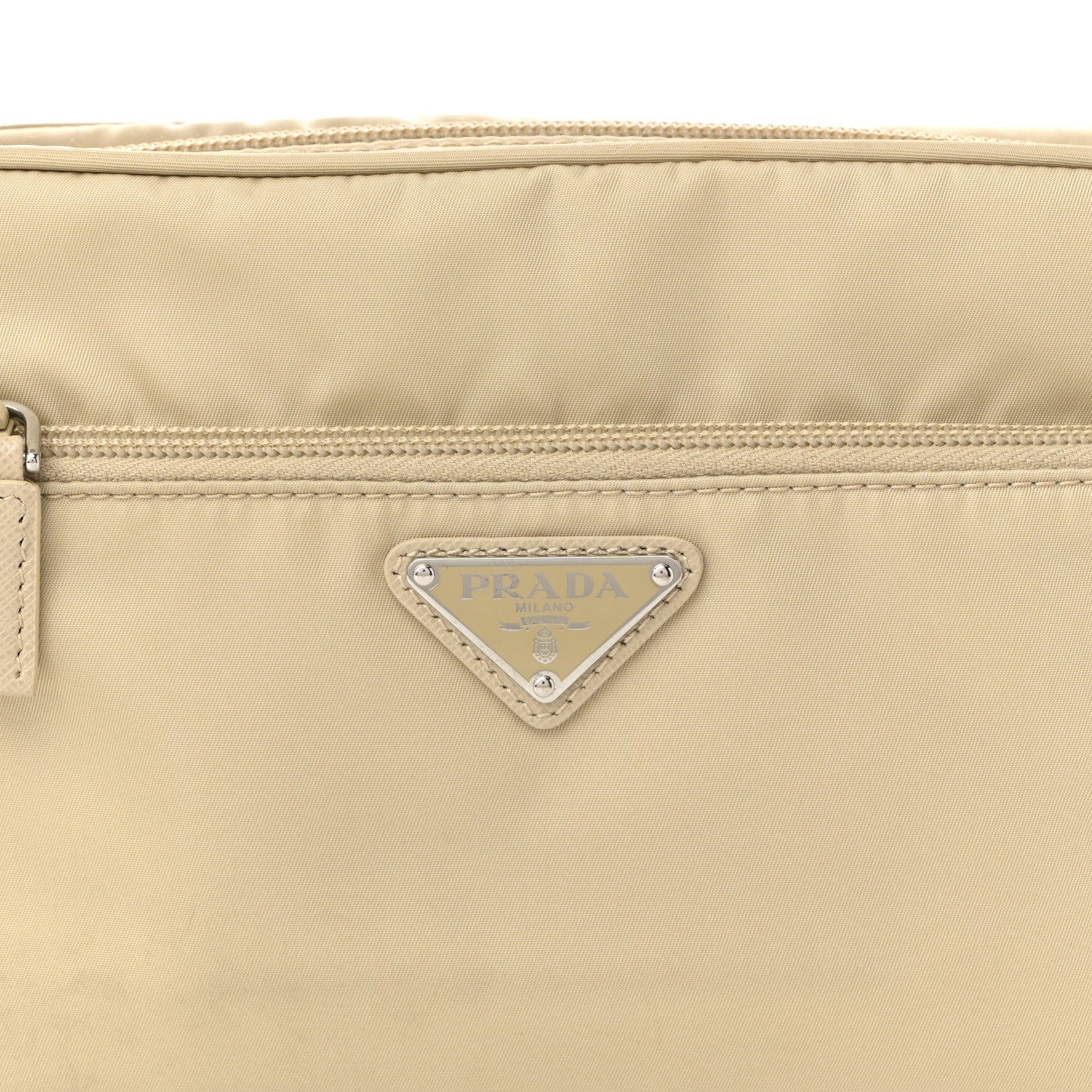 Prada Re-Nylon Vela Saffiano Pocket Double Zip Shoulder Bag Deserto 8 of 10