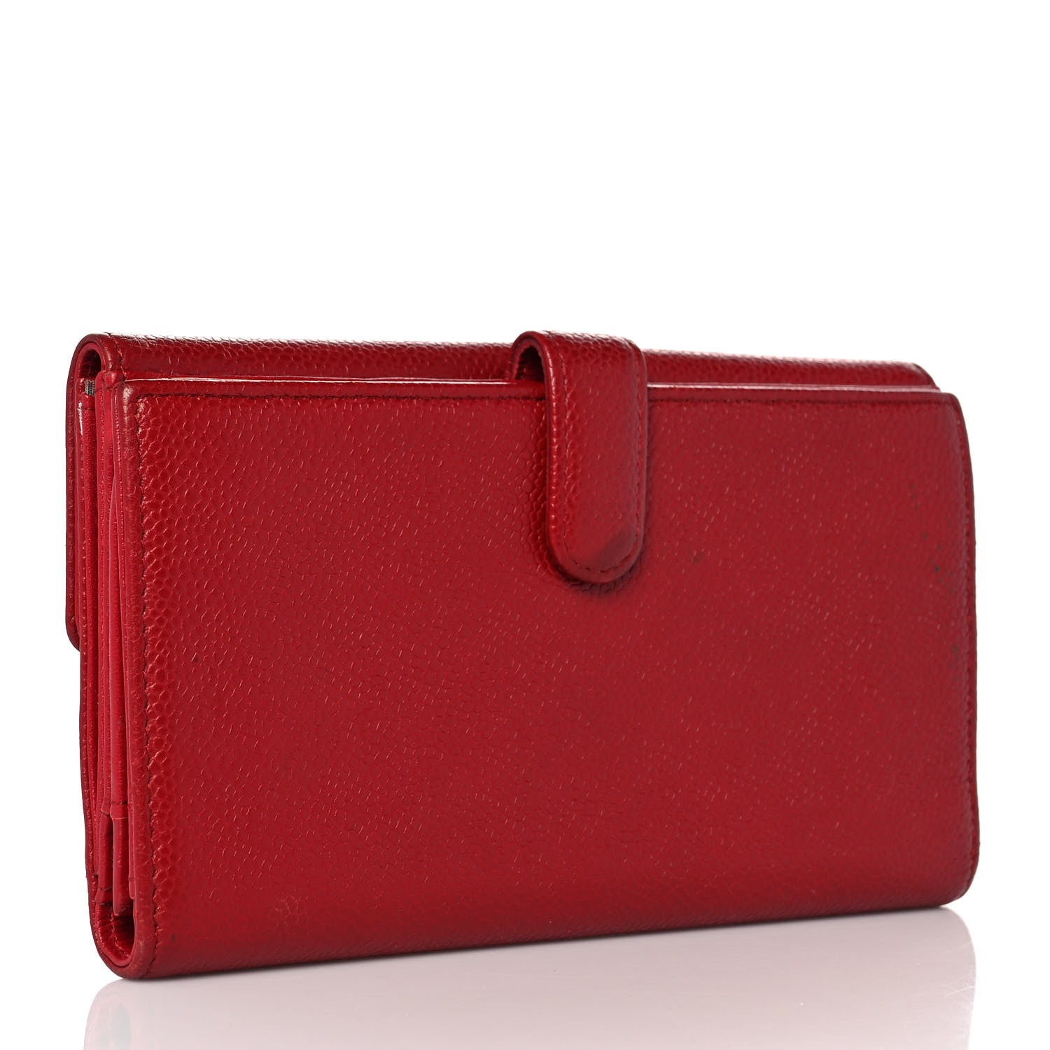 Chanel Caviar Timeless CC French Long Wallet Red 3 of 12