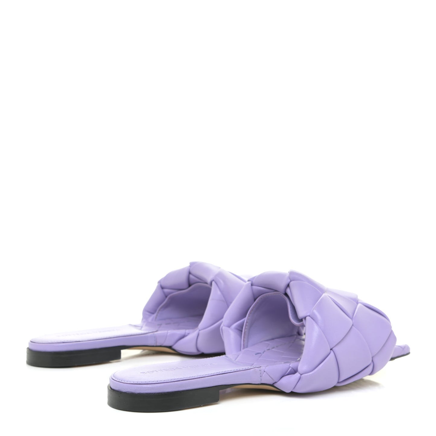 Nappa Maxi Intrecciato Lido Flat Sandals 37 Wisteria