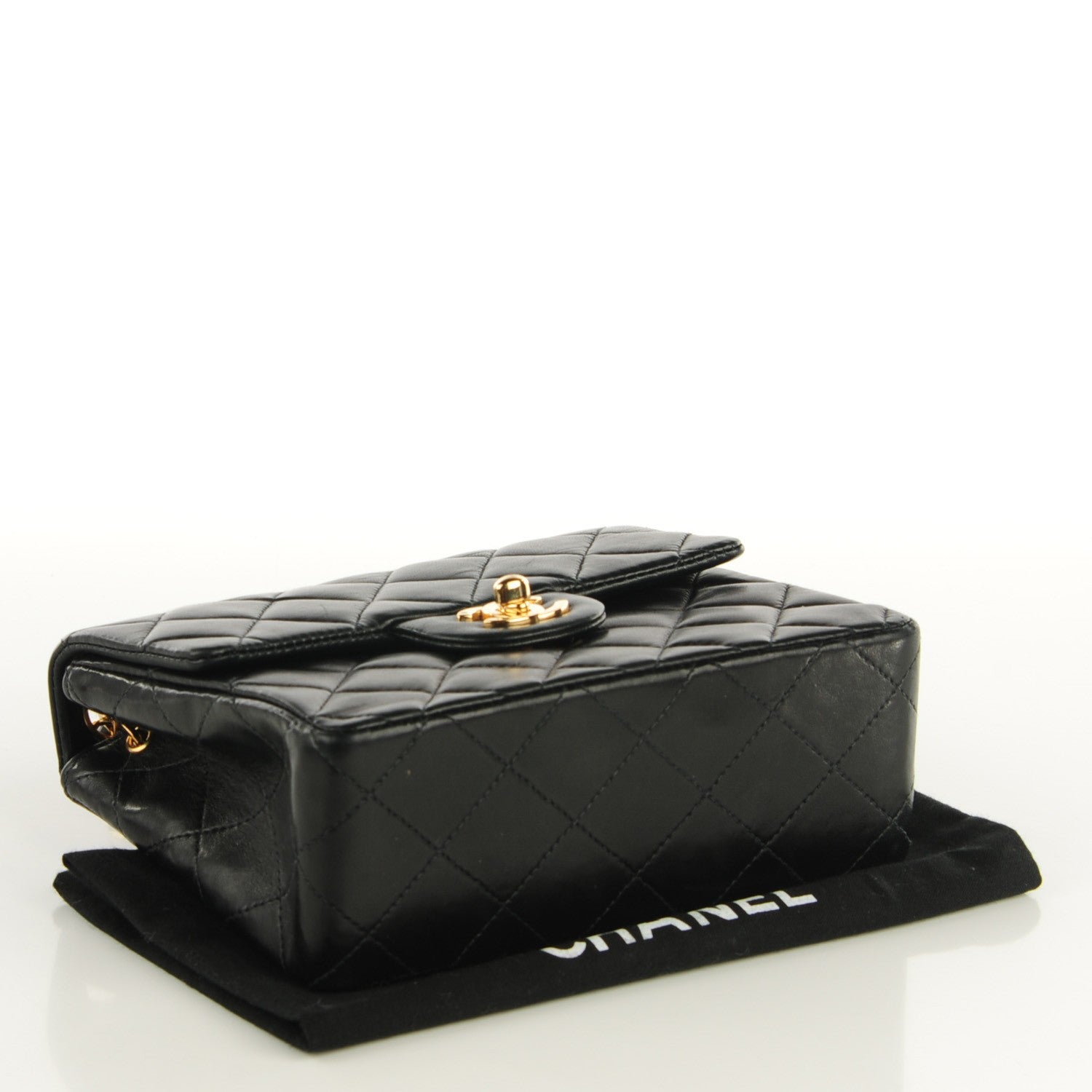 Chanel Lambskin Quilted Mini Square Flap Black 10 of 18