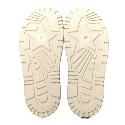 Christian Dior Canvas Toile de Jouy Embroidered Dway 10mm Slide Sandals 37.5 Off White Raspberry 5 of 8