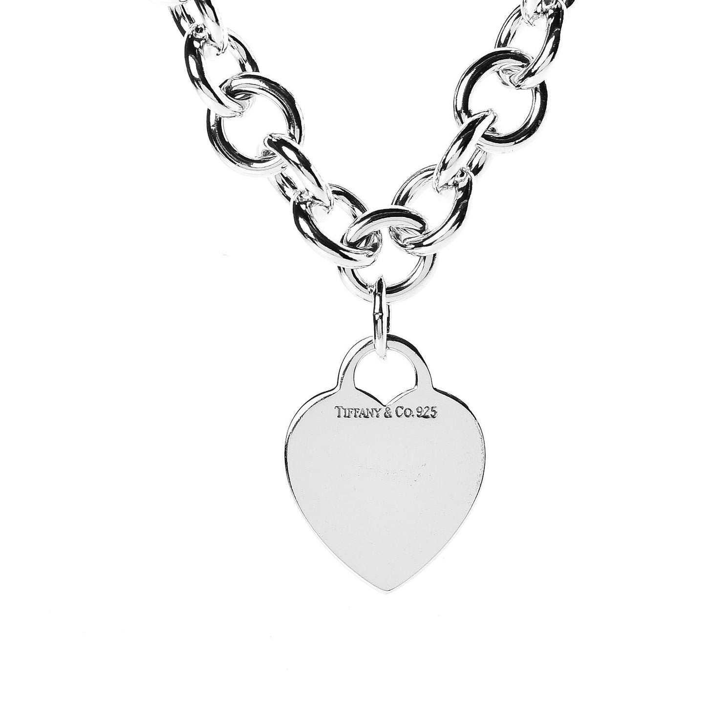 Sterling Silver Heart Tag Necklace