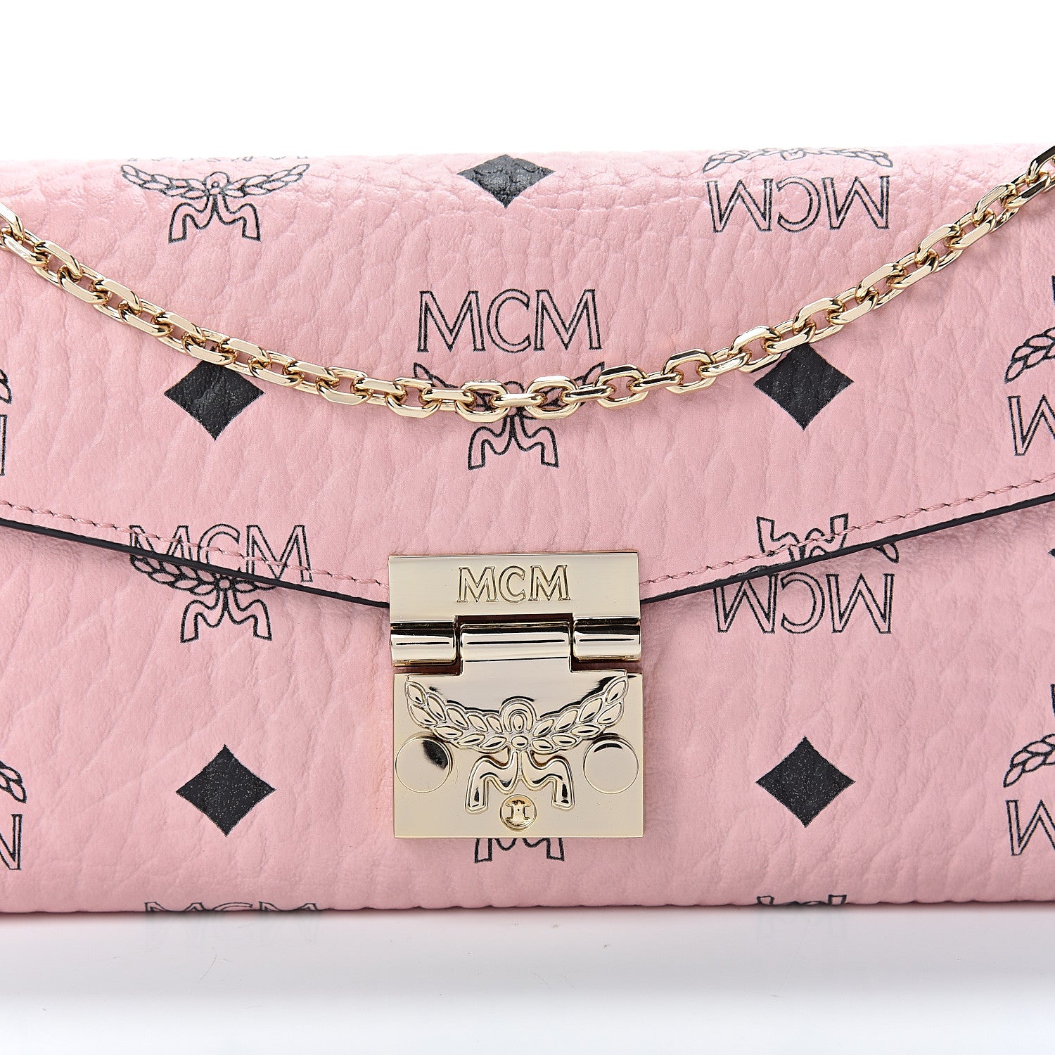 MCM Visetos Large Patricia Wallet On Chain Soft Pink 7 of 10