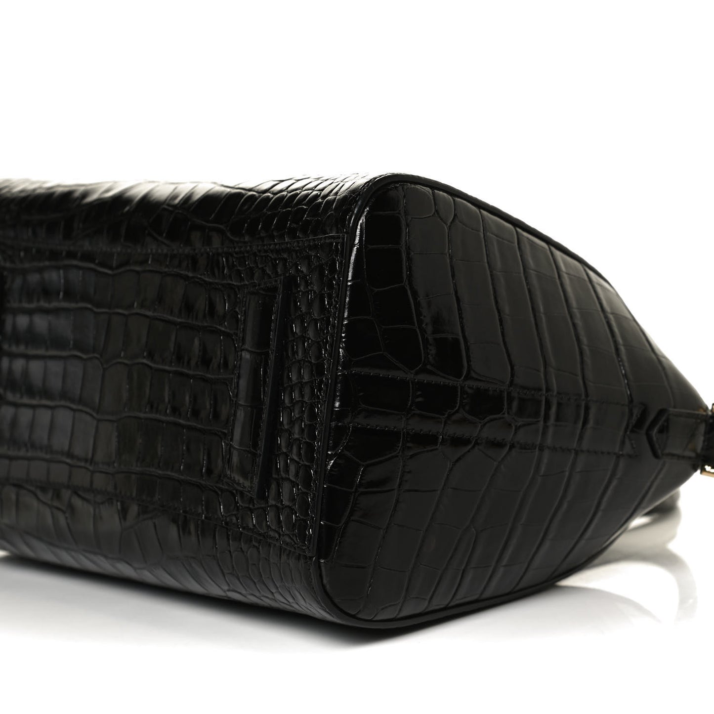 Calfskin Crocodile Embossed Small Antigona Black