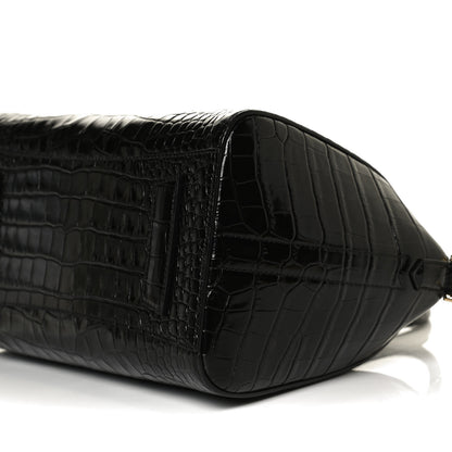 Givenchy Calfskin Crocodile Embossed Small Antigona Black 10 of 12