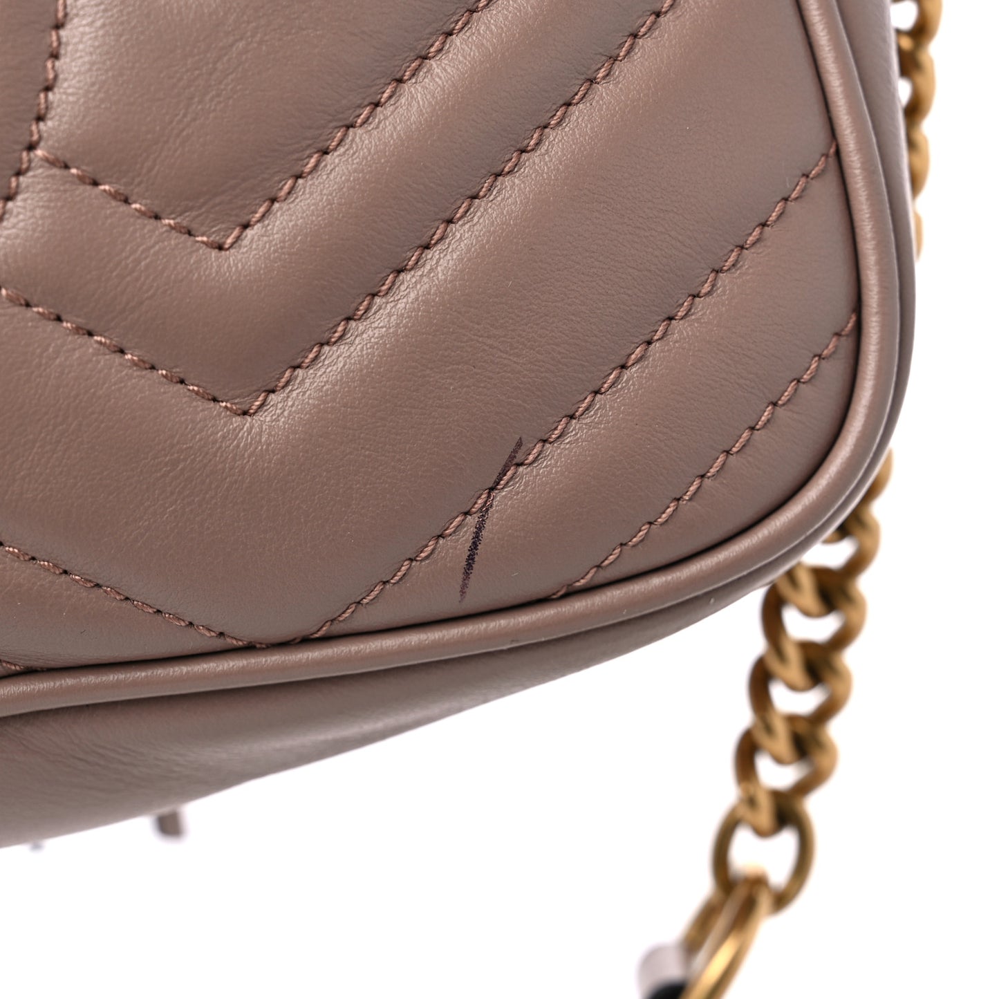 Calfskin Matelasse Small GG Marmont Chain Shoulder Bag Porcelain Rose