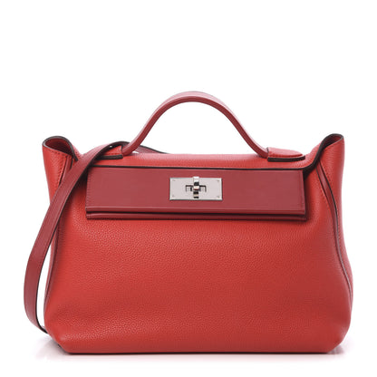 Hermes Taurillon Maurice Swift 24/24 29 Rouge De Coeur Rouge Piment 1 of 14