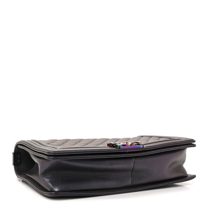 Chanel Iridescent Goatskin Quilted Medium Boy Flap Purple 4 of 10