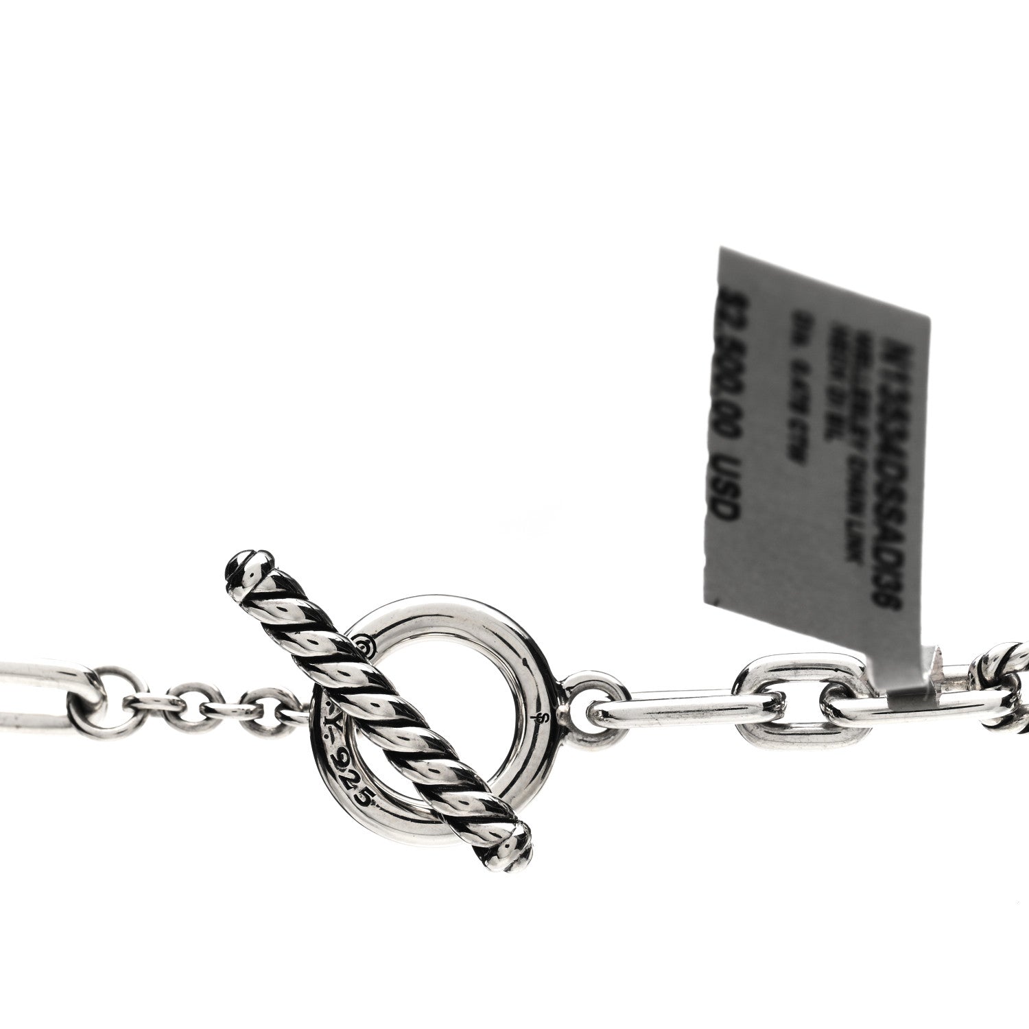 David Yurman Sterling Silver Diamond Wellesley Long Chain Link Necklace 4 of 4