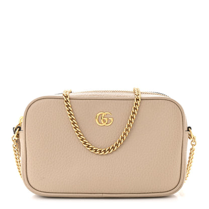 Gucci Dollar Calfskin Super Mini GG Marmont Chain Shoulder Bag Beige 1 of 13