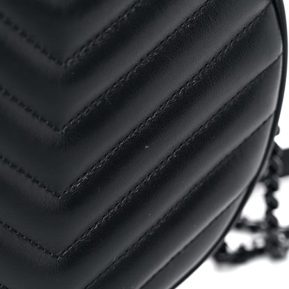 Saint Laurent Calfskin Matelasse Chevron Round Vinyle Camera Bag Black 8 of 17