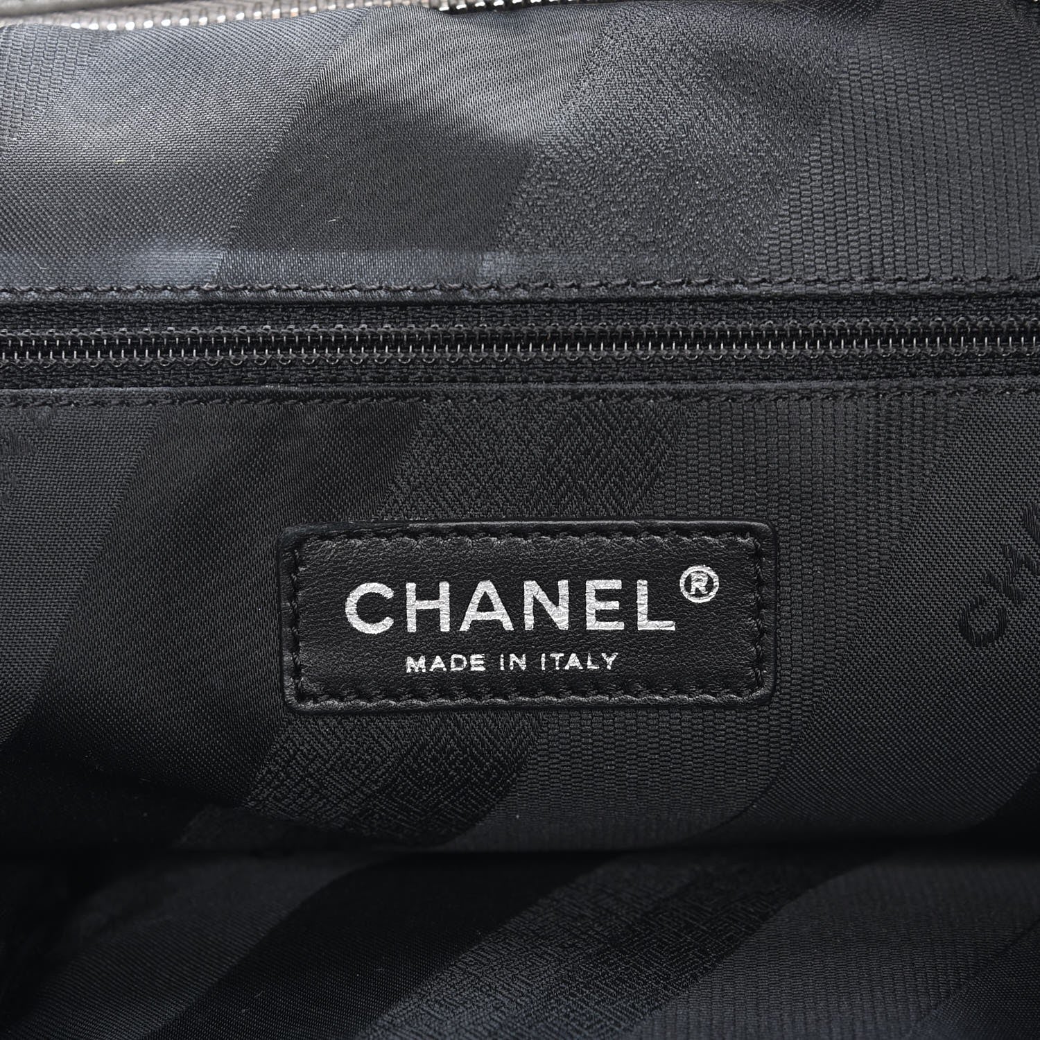 Chanel Glazed Calfskin Lambskin Quilted Portobello Tote Black Grey 7 of 11