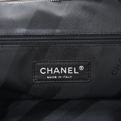 Chanel Glazed Calfskin Lambskin Quilted Portobello Tote Black Grey 7 of 11