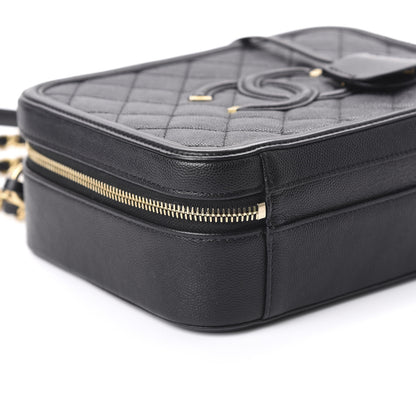 Chanel Caviar Quilted Medium CC Filigree Vanity Case Black 6 of 10