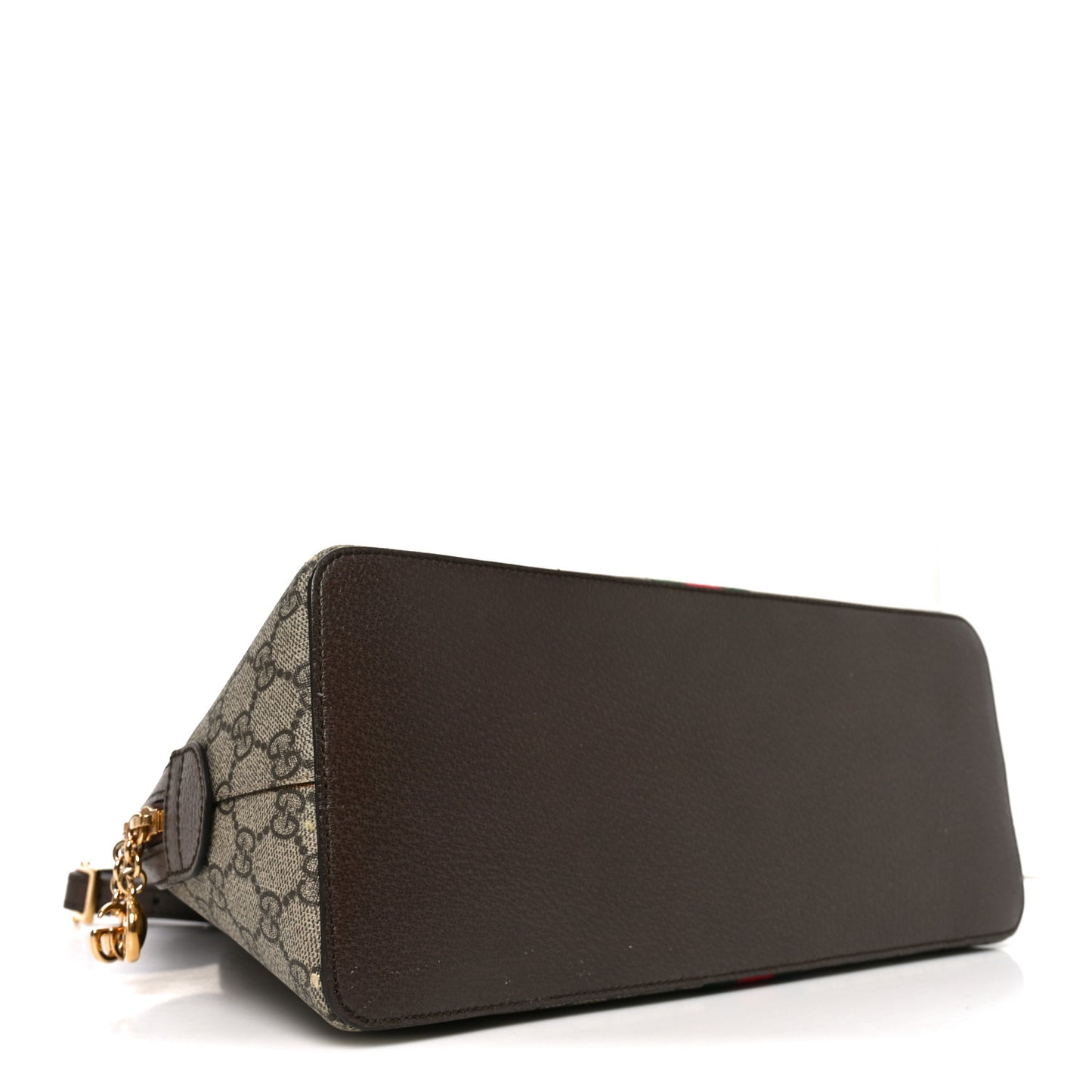 GG Supreme Monogram Web Medium Ophidia Top Handle Dome Bag Brown